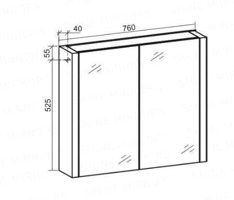 Belbagno Alexandra MDF Shaving Cabinet 760mm- White Oak