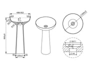 Belbagno - Belbagno Marcello Pedestal Basin 500mm - Matte White - Aqualux Bathrooms