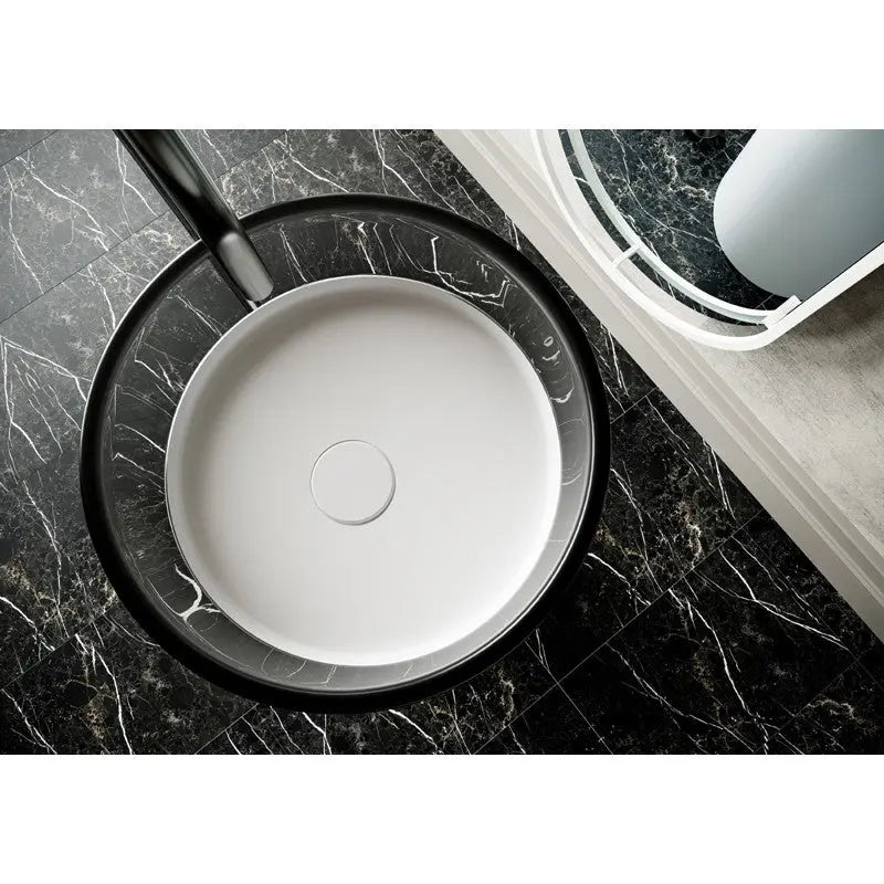 Belbagno - Belbagno Hilton Pedestal Basin 400mm - Black Mist - Aqualux Bathrooms