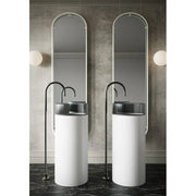 Belbagno - Belbagno Hilton Pedestal Basin 400mm - Black Mist - Aqualux Bathrooms