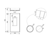 Belbagno - Belbagno Hilton Pedestal Basin 400mm - Black Mist - Aqualux Bathrooms