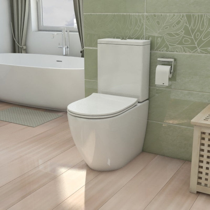 Belbagno Alexander-R Rimless Back To Wall Nano-Glaze Toilet Suite 650mm - Gloss White