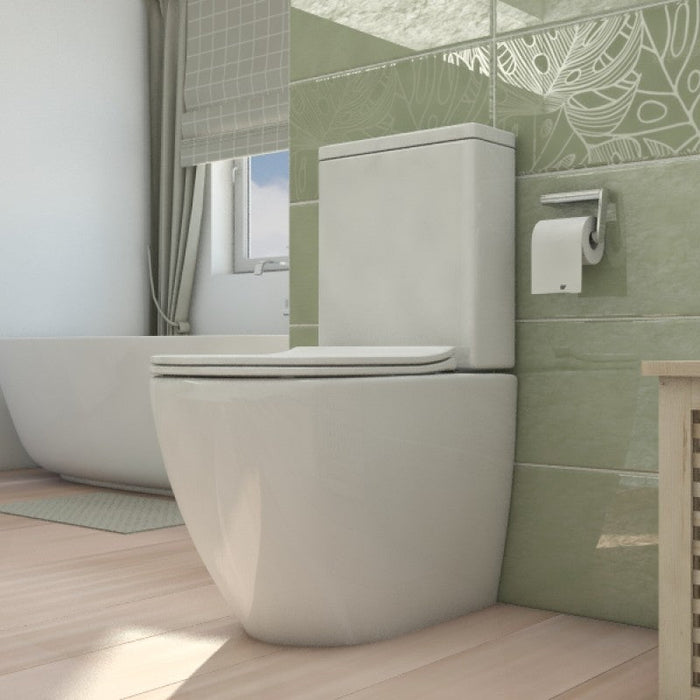 Belbagno Alexander-R Rimless Back To Wall Nano-Glaze Toilet Suite 650mm - Gloss White