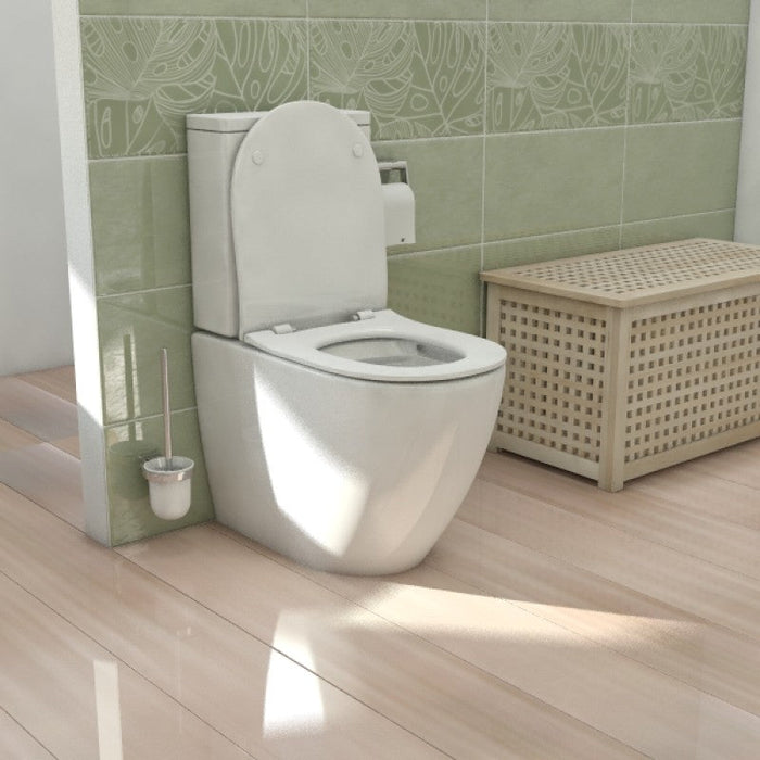 Belbagno Alexander-R Rimless Back To Wall Nano-Glaze Toilet Suite 650mm - Gloss White