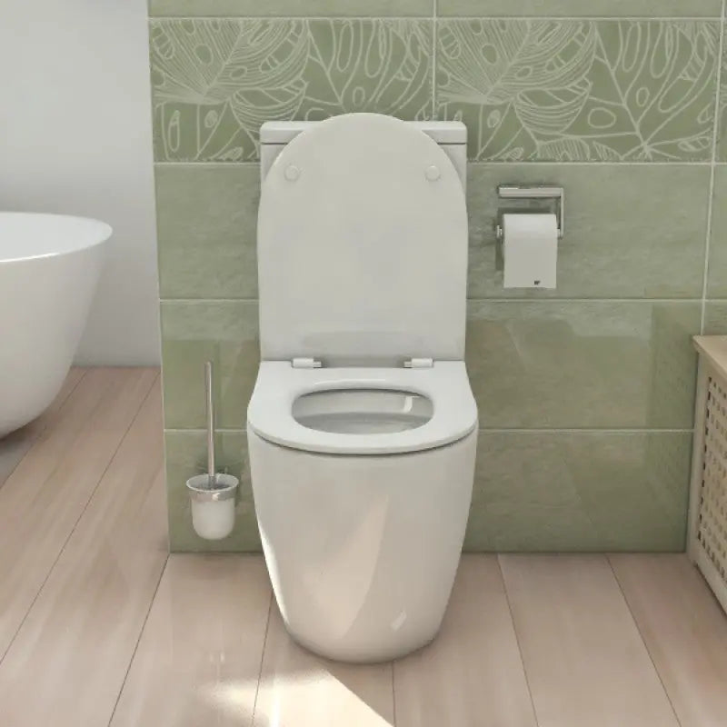 Belbagno - Belbagno Alexander-R Rimless Back To Wall Nano-Glaze Toilet Suite 650mm - Gloss White - Aqualux Bathrooms