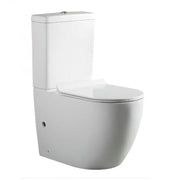 Belbagno - Belbagno Alexander-R Rimless Back To Wall Nano-Glaze Toilet Suite 650mm - Gloss White - Aqualux Bathrooms