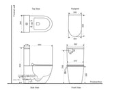 Belbagno - Belbagno Alexander-R Rimless Back To Wall Nano-Glaze Toilet Suite 650mm - Gloss White - Aqualux Bathrooms