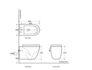 Belbagno - Belbagno Alexander-R Wall Hung Pan 540mm - Gloss White - Aqualux Bathrooms