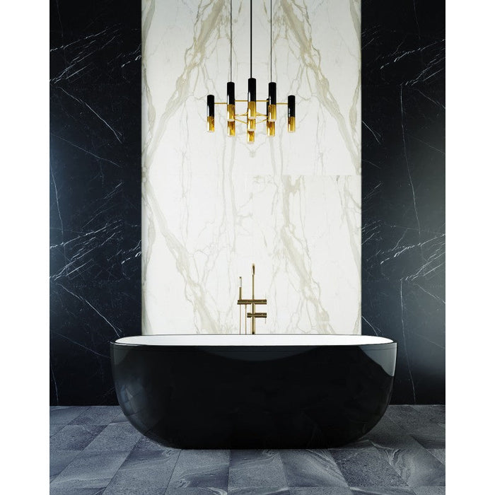 Belbagno Sapphire Freestanding Bathtub 1650mm - Semi Gloss Black