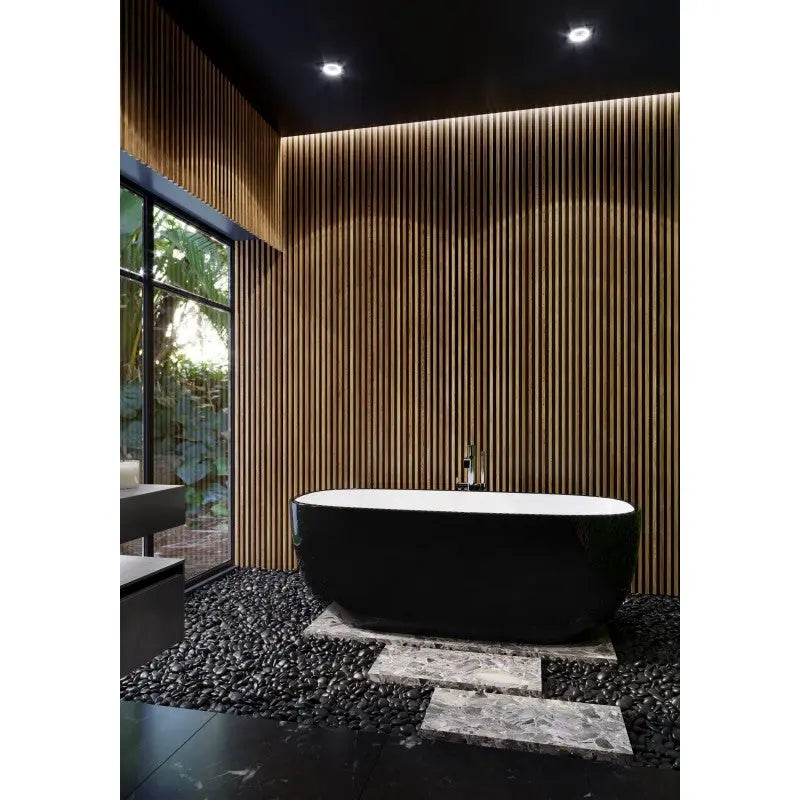 Belbagno - Belbagno Sapphire Freestanding Bathtub 1650mm - Semi Gloss Black - Aqualux Bathrooms