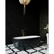 Belbagno - Belbagno Sapphire Freestanding Bathtub 1650mm - Semi Gloss Black - Aqualux Bathrooms