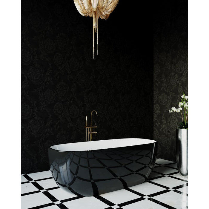 Belbagno Sapphire Freestanding Bathtub 1650mm - Semi Gloss Black