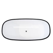 Belbagno - Belbagno Sapphire Freestanding Bathtub 1650mm - Semi Gloss Black - Aqualux Bathrooms