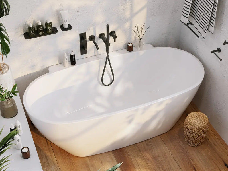 Belbagno - Belbagno Palermo Freestanding Bathtub 1650mm - Semi Gloss White - Aqualux Bathrooms