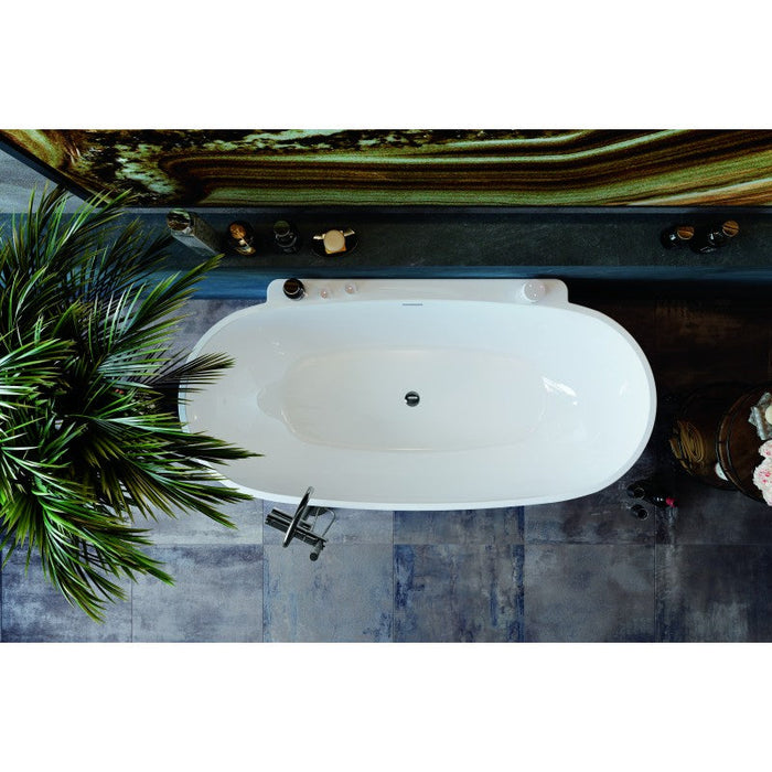 Belbagno Palermo Freestanding Bathtub 1650mm - Semi Gloss White