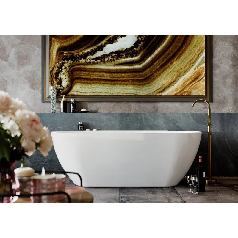 Belbagno - Belbagno Palermo Freestanding Bathtub 1650mm - Semi Gloss White - Aqualux Bathrooms