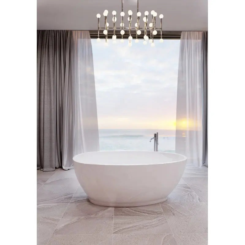 Belbagno - Belbagno Aveo Freestanding Bathtub 1700mm - Semi Gloss White - Aqualux Bathrooms