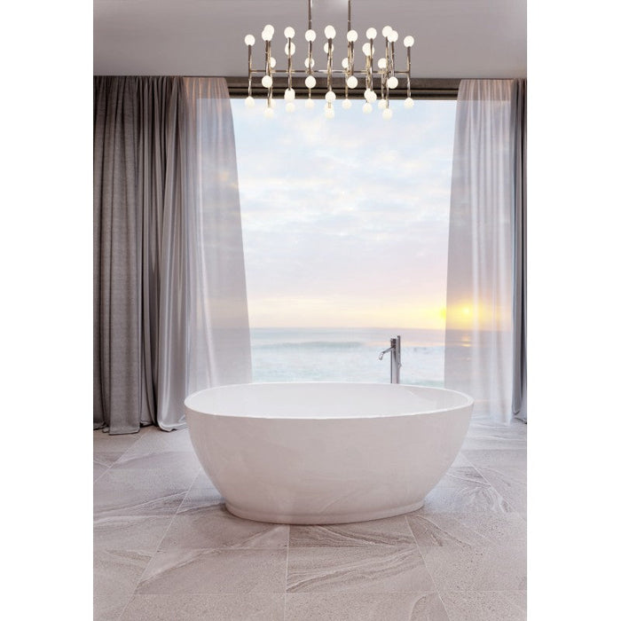 Belbagno Aveo Freestanding Bathtub 1700mm - Semi Gloss White