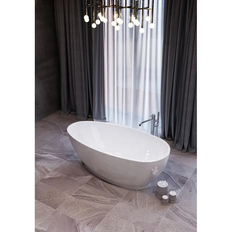 Belbagno - Belbagno Aveo Freestanding Bathtub 1700mm - Semi Gloss White - Aqualux Bathrooms