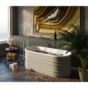 Belbagno - Belbagno Bucciano Freestanding Bathtub 1675mm - Stone Grey - Aqualux Bathrooms