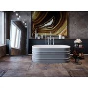 Belbagno - Belbagno Bucciano Freestanding Bathtub 1675mm - Stone Grey - Aqualux Bathrooms