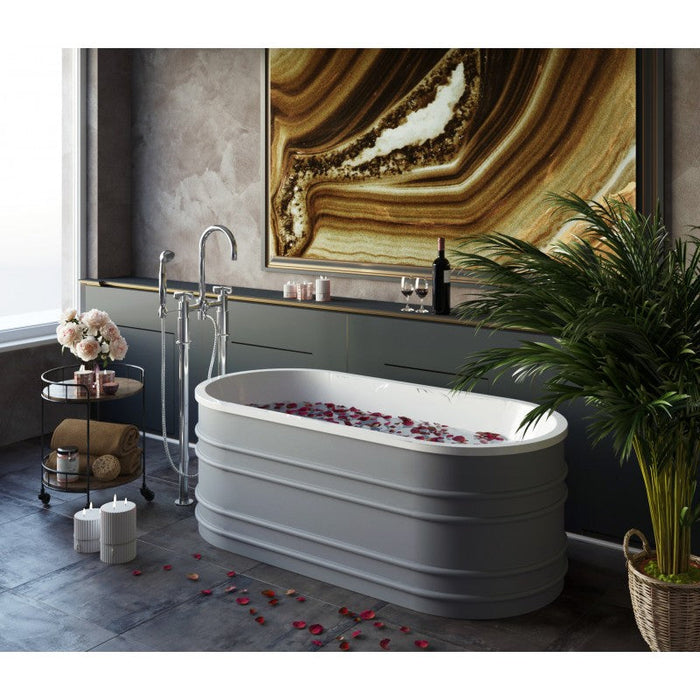 Belbagno Bucciano Freestanding Bathtub 1675mm - Stone Grey