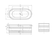 Belbagno - Belbagno Bucciano Freestanding Bathtub 1675mm - Stone Grey - Aqualux Bathrooms