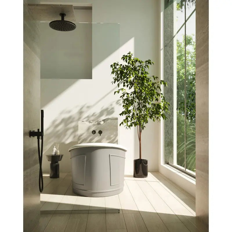 Belbagno - Belbagno Ritz Freestanding Bathtub 1670mm - Matt Grey - Aqualux Bathrooms