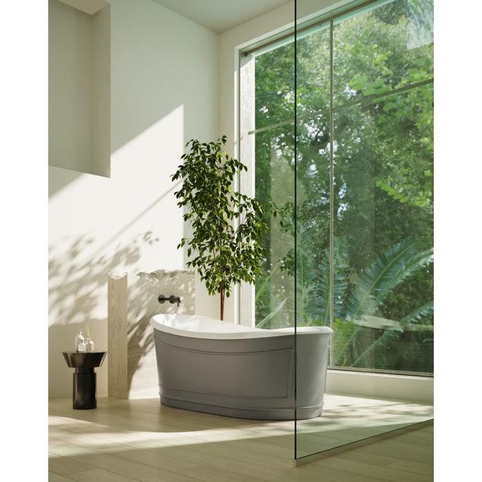 Belbagno Ritz Freestanding Bathtub 1670mm - Matt Grey