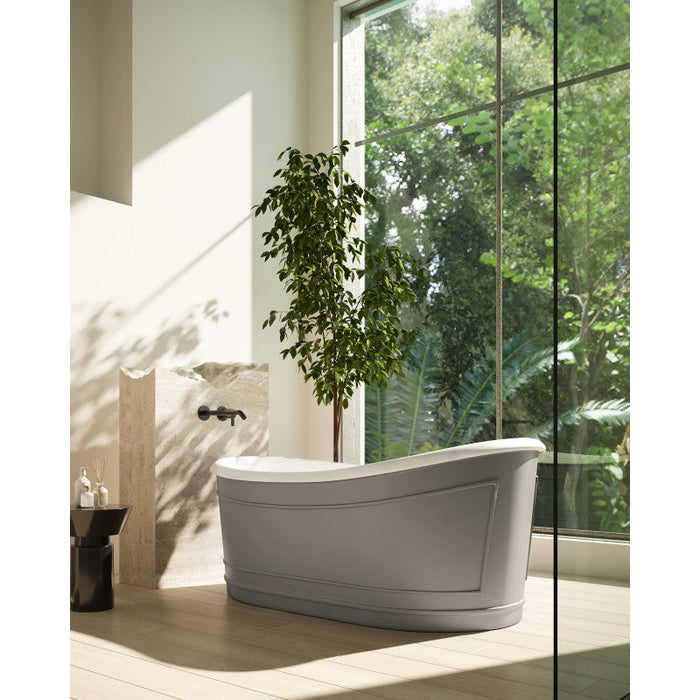 Belbagno Ritz Freestanding Bathtub 1670mm - Matt Grey