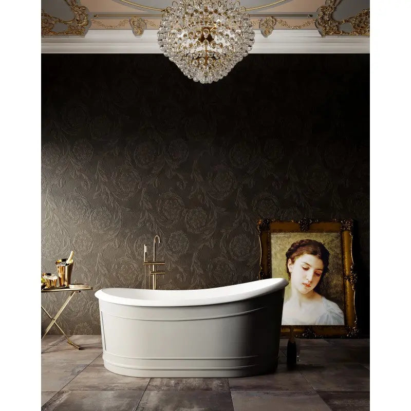 Belbagno - Belbagno Ritz Freestanding Bathtub 1670mm - Matt Grey - Aqualux Bathrooms