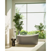 Belbagno - Belbagno Ritz Freestanding Bathtub 1670mm - Matt Grey - Aqualux Bathrooms