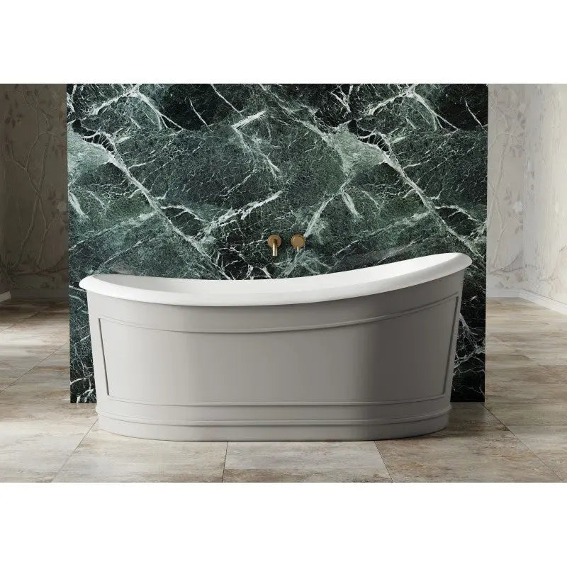 Belbagno - Belbagno Ritz Freestanding Bathtub 1670mm - Matt Grey - Aqualux Bathrooms