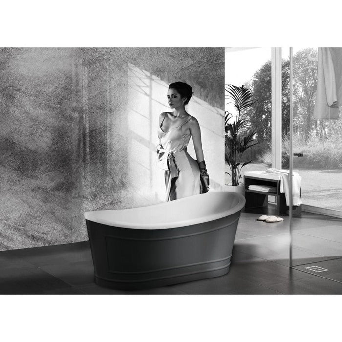 Belbagno Ritz Freestanding Bathtub 1670mm - Matt Grey