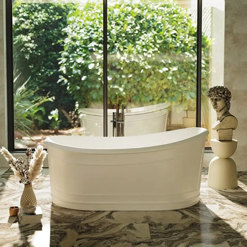 Belbagno - Belbagno Ritz Freestanding Bathtub 1670mm - Matte White - Aqualux Bathrooms