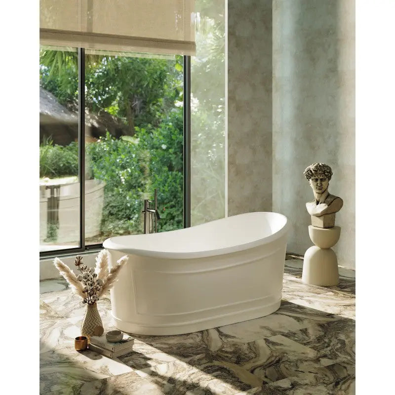 Belbagno - Belbagno Ritz Freestanding Bathtub 1670mm - Matte White - Aqualux Bathrooms