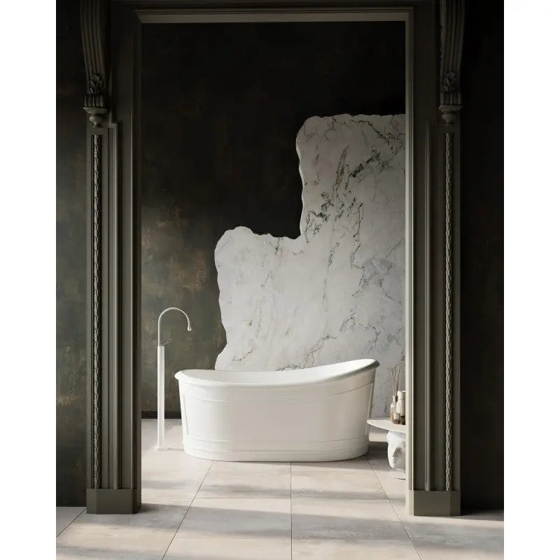 Belbagno - Belbagno Ritz Freestanding Bathtub 1670mm - Matte White - Aqualux Bathrooms