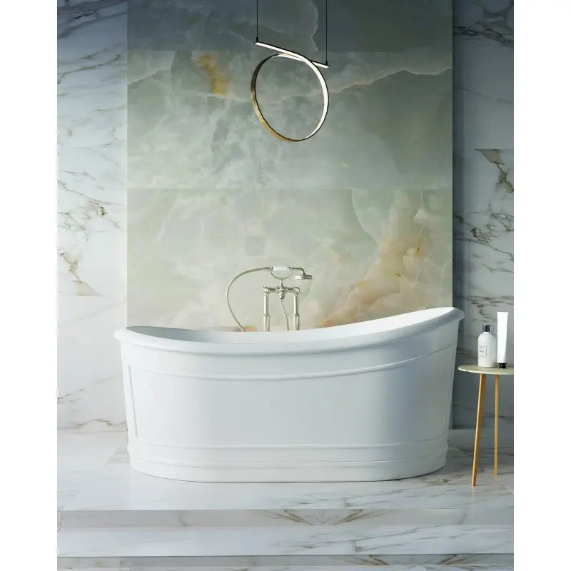 Belbagno - Belbagno Ritz Freestanding Bathtub 1670mm - Matte White - Aqualux Bathrooms