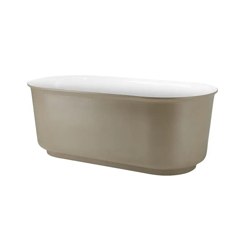 Belbagno - Belbagno Berg Freestanding Bathtub 1500mm - Soft Sand and Gloss White - Aqualux Bathrooms
