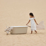 Belbagno - Belbagno Berg Freestanding Bathtub 1700mm - Soft Sand and Gloss White - Aqualux Bathrooms