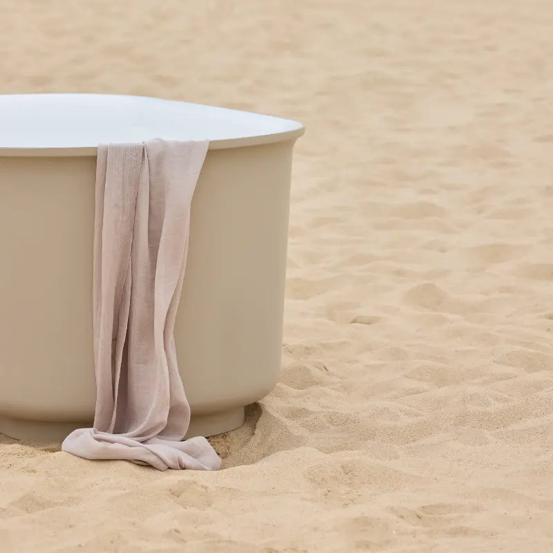 Belbagno - Belbagno Berg Freestanding Bathtub 1700mm - Soft Sand and Gloss White - Aqualux Bathrooms