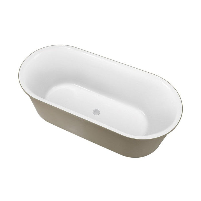 Belbagno Berg Freestanding Bathtub 1700mm - Soft Sand and Gloss White