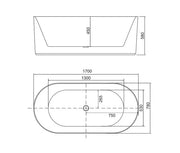 Belbagno - Belbagno Berg Freestanding Bathtub 1700mm - Soft Sand and Gloss White - Aqualux Bathrooms