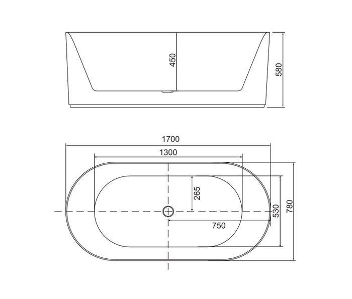 Belbagno Berg Freestanding Bathtub 1700mm - Soft Sand and Gloss White