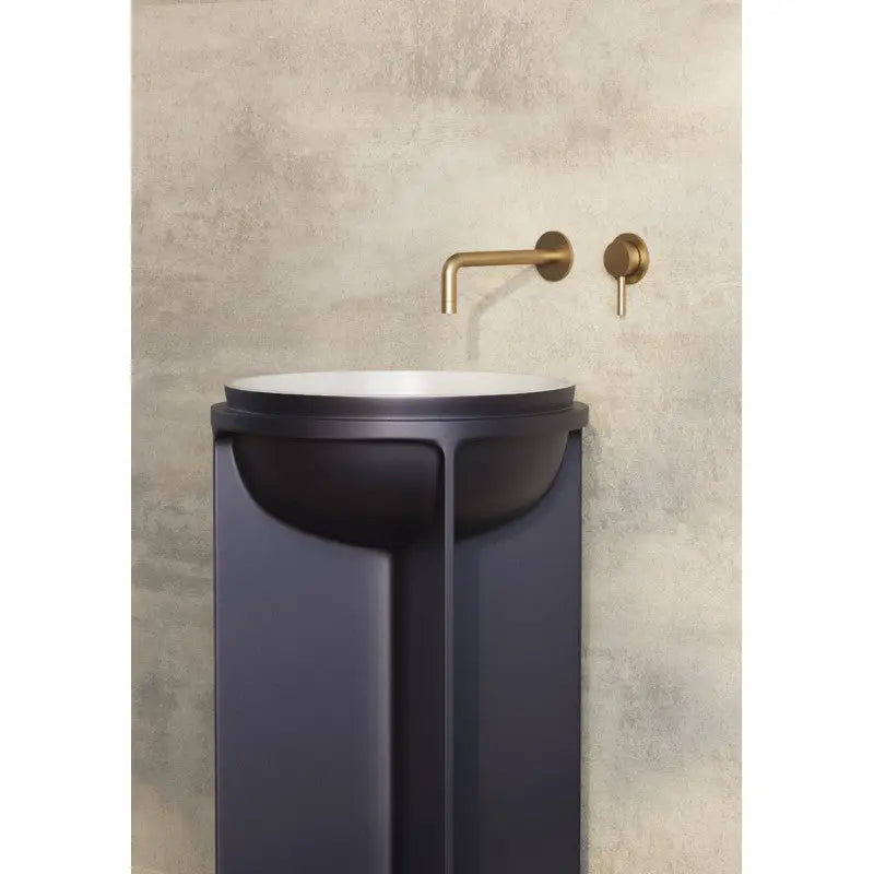 Belbagno - Belbagno Uno Pedestal Basin 500mm - Matte White and Cool Grey - Aqualux Bathrooms