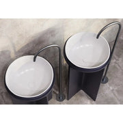 Belbagno - Belbagno Uno Pedestal Basin 500mm - Matte White and Cool Grey - Aqualux Bathrooms