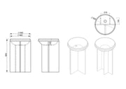 Belbagno - Belbagno Uno Pedestal Basin 500mm - Matte White and Cool Grey - Aqualux Bathrooms