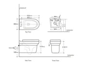 Belbagno - Belbagno Vella Wall Hung Pan 535mm - Gloss White - Aqualux Bathrooms