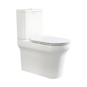 Belbagno - Belbagno Vella Rimless Nano-glaze Back to Wall Toilet Suite 665mm - Gloss White - Aqualux Bathrooms