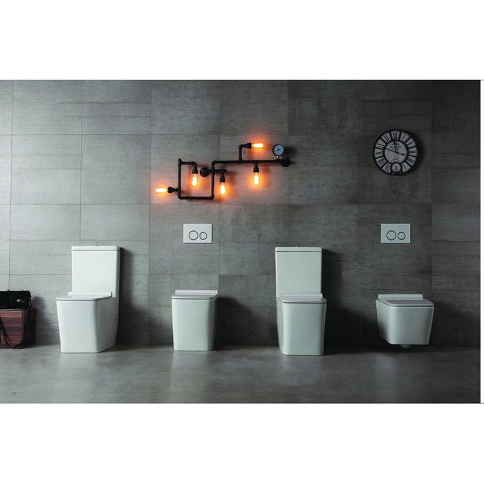 Belbagno Ardente-R Rimless Nano-Glaze Back To Wall Toilet Suite 680mm - Gloss White